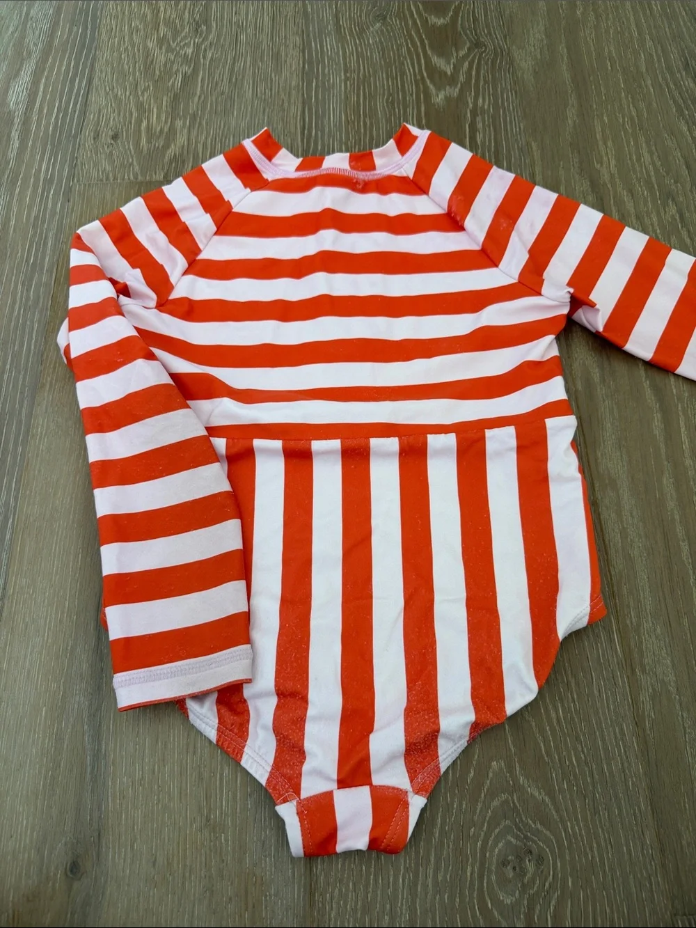 Hanna Andersson Red & Pink Stripe Long-Sleeve Zip One-Piece Swimsuit